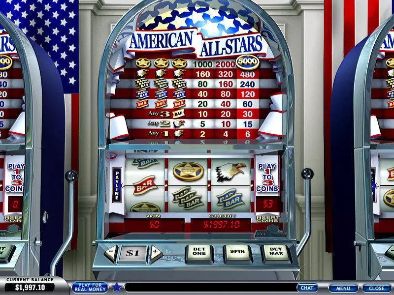 American All-Stars  Real Money Slot made by PlayTech - Main Screen Reels