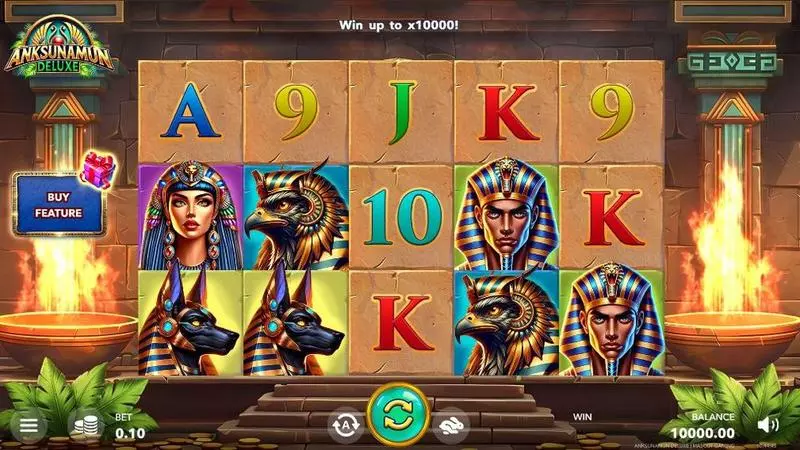 Anksunamun Deluxe  Real Money Slot made by Mascot Gaming - Main Screen Reels