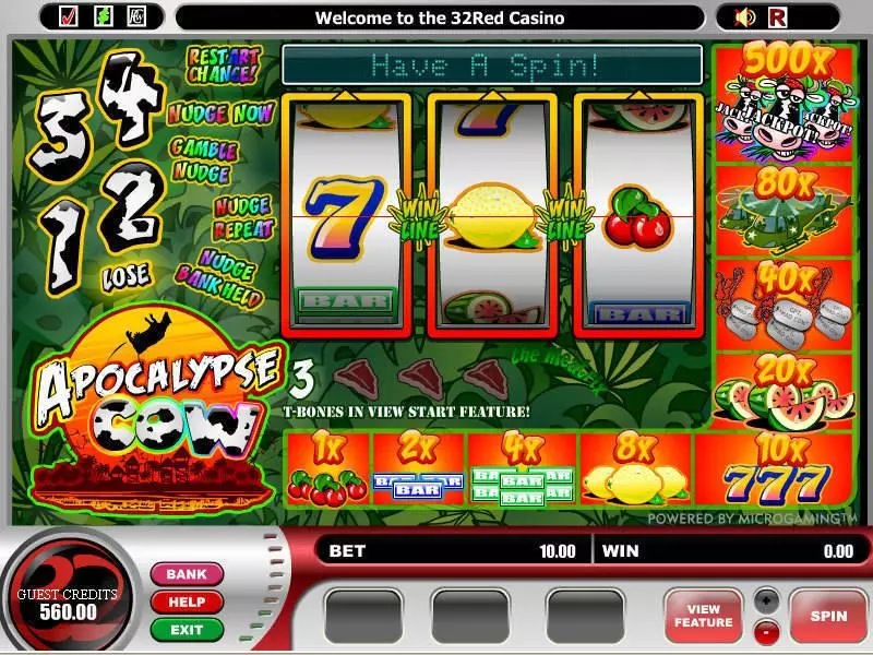 Apocalypse Cow  Real Money Slot made by Microgaming - Main Screen Reels