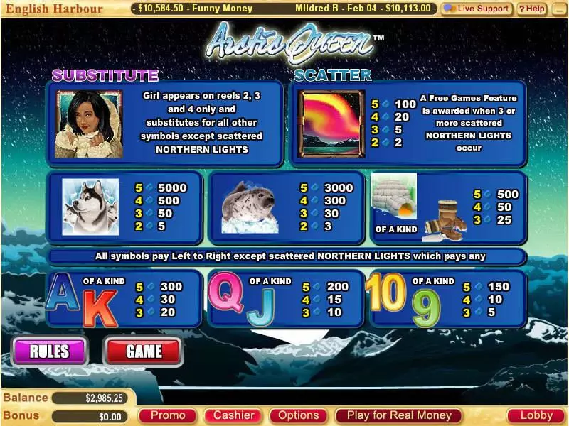 Arctic Queen  Real Money Slot made by Vegas Technology - Info and Rules