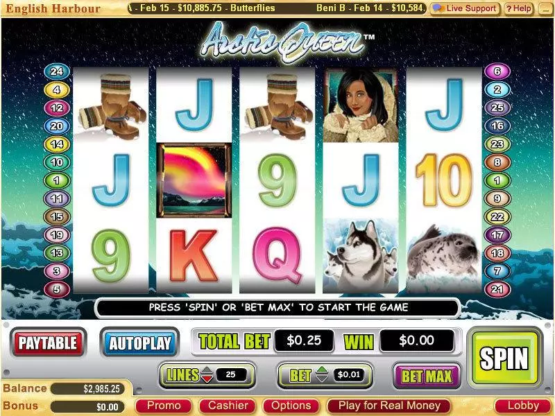 Arctic Queen  Real Money Slot made by Vegas Technology - Main Screen Reels