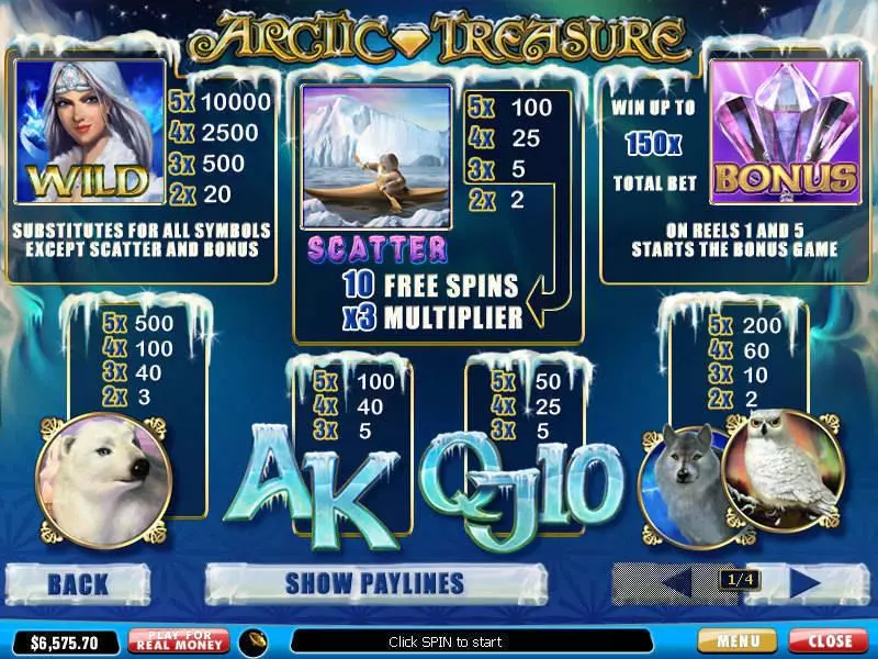 Arctic Treasure  Real Money Slot made by PlayTech - Info and Rules