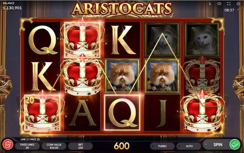 Aristocats  Real Money Slot made by Endorphina - Main Screen Reels