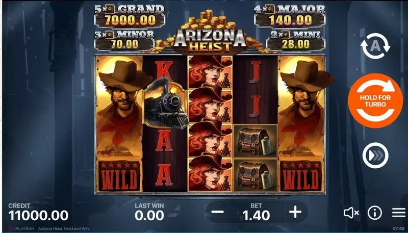 Arizona Heist - Hold and Win  Real Money Slot made by Playson - Main Screen Reels
