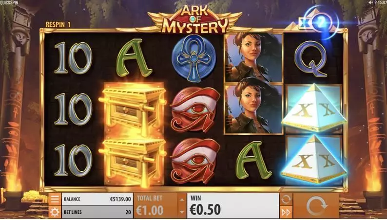 Ark of Mystery  Real Money Slot made by Quickspin - Main Screen Reels