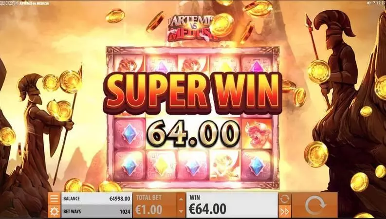 Artemis vs Medusa  Real Money Slot made by Quickspin - Winning Screenshot