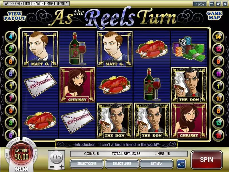 As the Reels Turn 1  Real Money Slot made by Rival - Main Screen Reels