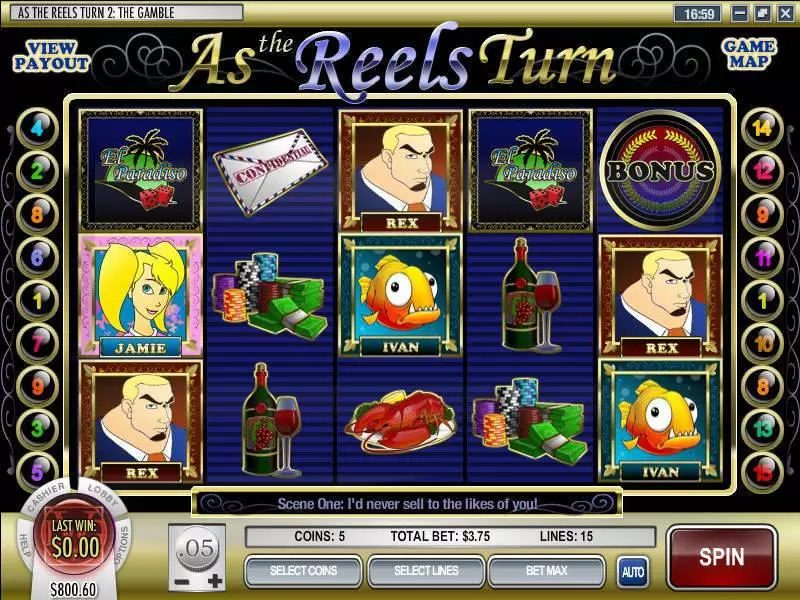 As the Reels Turn 2  Real Money Slot made by Rival - Main Screen Reels