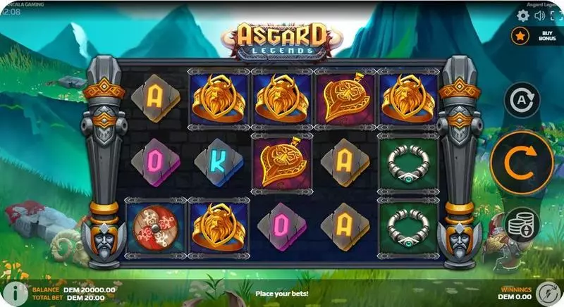 Asgard Legends  Real Money Slot made by Mancala Gaming - Main Screen Reels