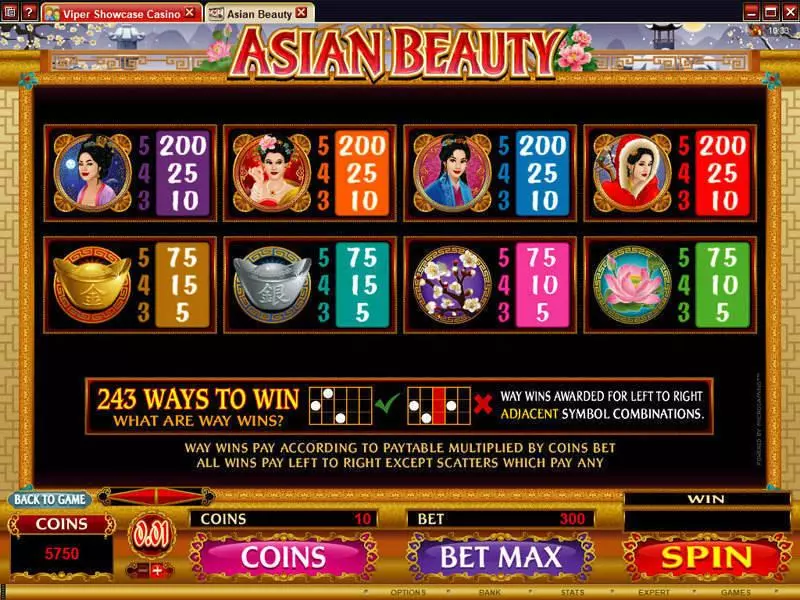 Asian Beauty  Real Money Slot made by Microgaming - Info and Rules