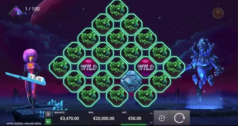 Astro Legends: Lyra and Erion   Real Money Slot made by Microgaming - Main Screen Reels