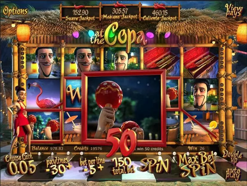 At the Copa  Real Money Slot made by BetSoft - Introduction Screen