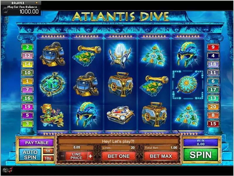 Atlantis Dive  Real Money Slot made by GamesOS - Main Screen Reels