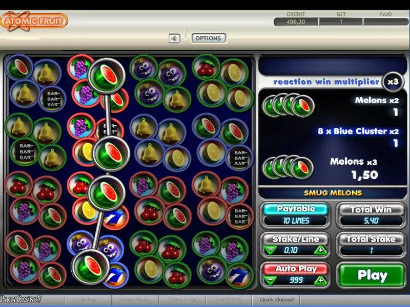 Atomic Fruit  Real Money Slot made by bwin.party - Main Screen Reels