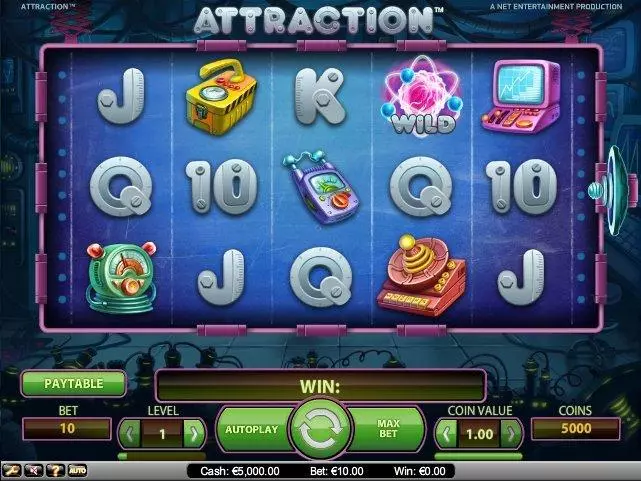Attraction  Real Money Slot made by NetEnt - Main Screen Reels