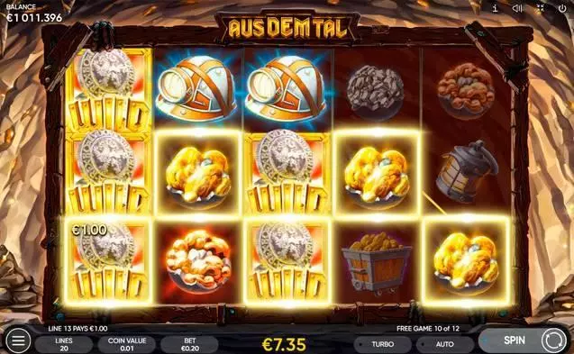 Aus Dem Ta  Real Money Slot made by Endorphina - Main Screen Reels