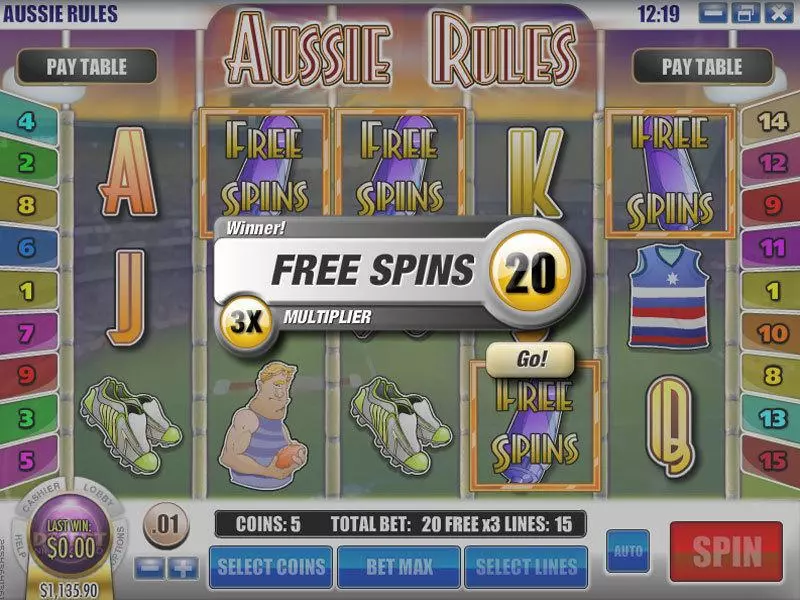 Aussie Rules  Real Money Slot made by Rival - Bonus 1