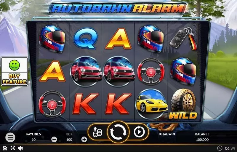 Autobahn Aalarm  Real Money Slot made by Apparat Gaming - Main Screen Reels