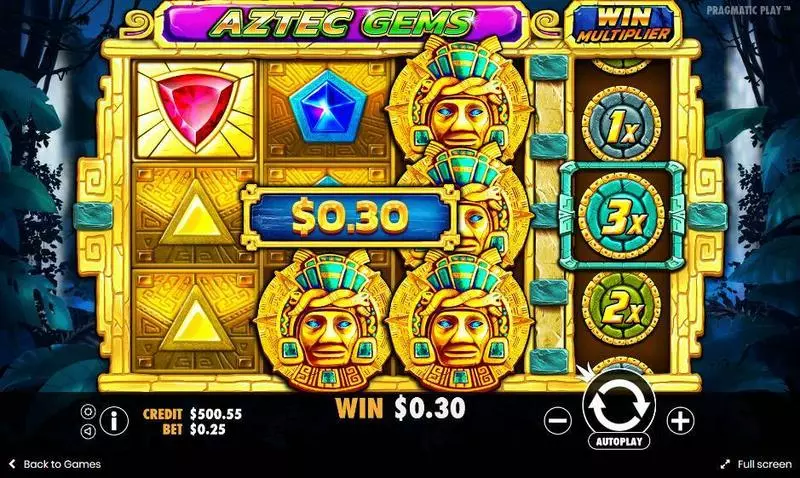 Aztec Gems  Real Money Slot made by Pragmatic Play - Main Screen Reels