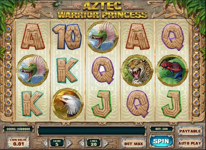 Aztec Warrior Princess  Real Money Slot made by Play'n GO - Main Screen Reels