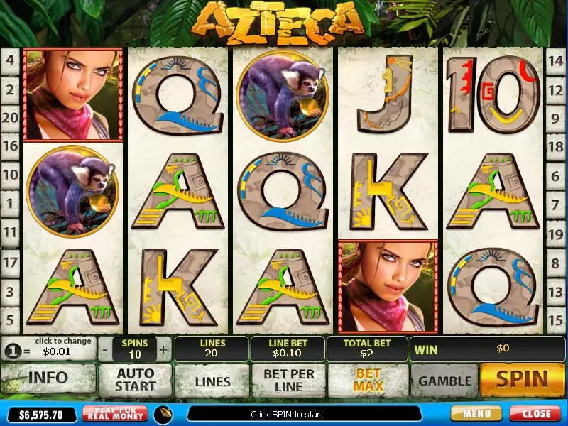 Azteca  Real Money Slot made by PlayTech - Main Screen Reels