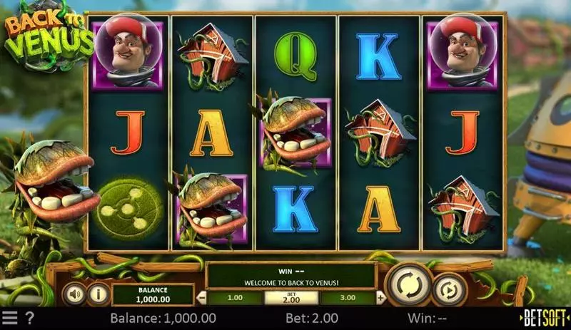 Back to Venus  Real Money Slot made by BetSoft - Main Screen Reels