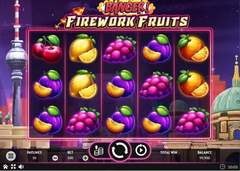 Banger! Firework Fruits  Real Money Slot made by Apparat Gaming - Main Screen Reels