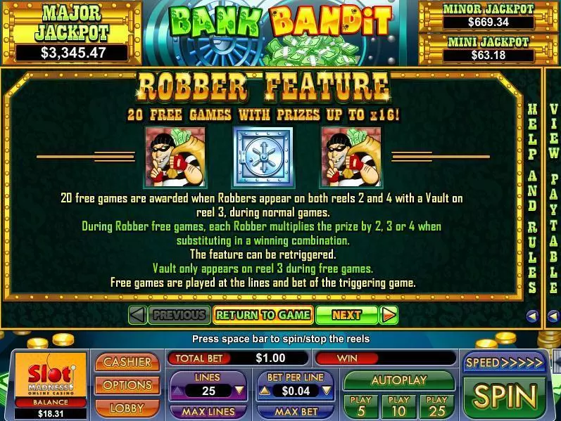 Bank Bandit  Real Money Slot made by NuWorks - Info and Rules