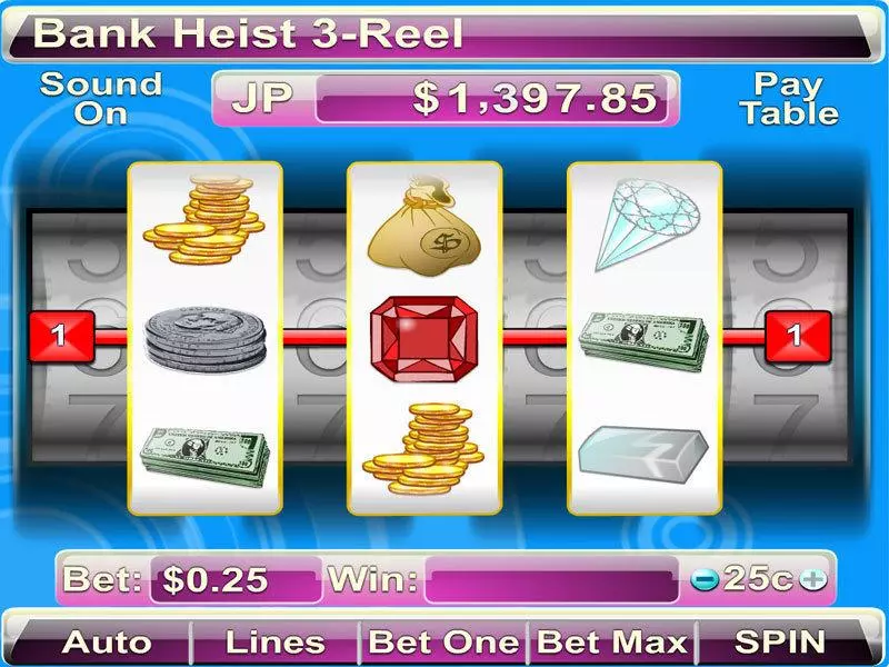 Bank Heist 3-reel  Real Money Slot made by Byworth - Main Screen Reels
