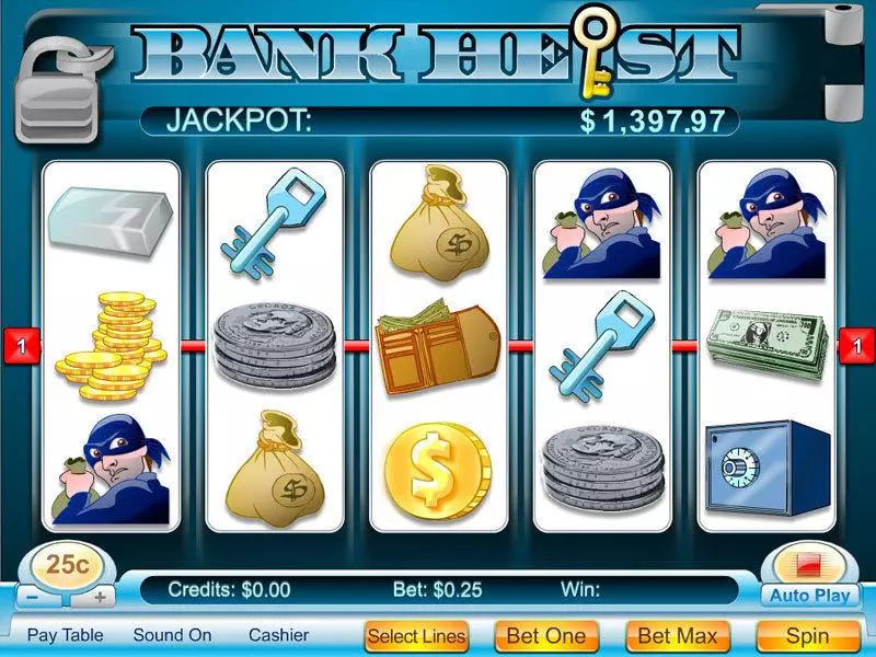 Bank Heist 5-reel  Real Money Slot made by Byworth - Main Screen Reels
