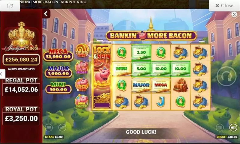 Bankin' more bacon Jackpot King  Real Money Slot made by Blueprint Gaming - Introduction Screen
