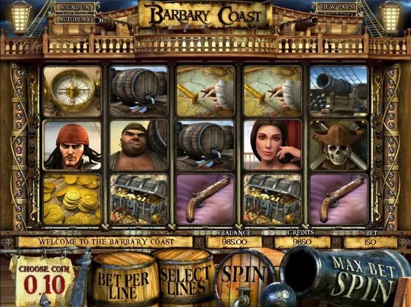Barbary Coast  Real Money Slot made by BetSoft - Introduction Screen