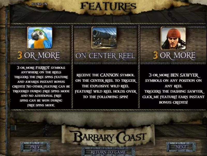 Barbary Coast  Real Money Slot made by BetSoft - Info and Rules