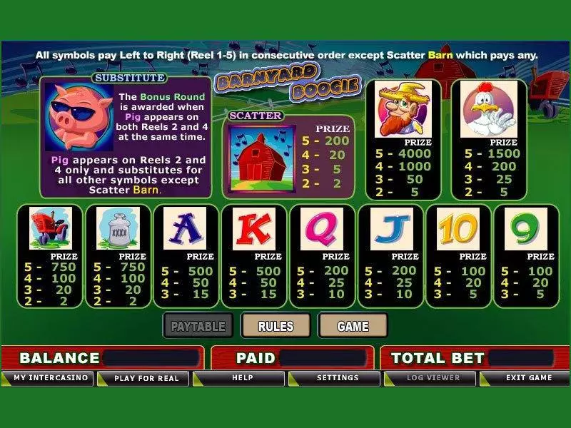 Barnyard Boogie  Real Money Slot made by CryptoLogic - Info and Rules