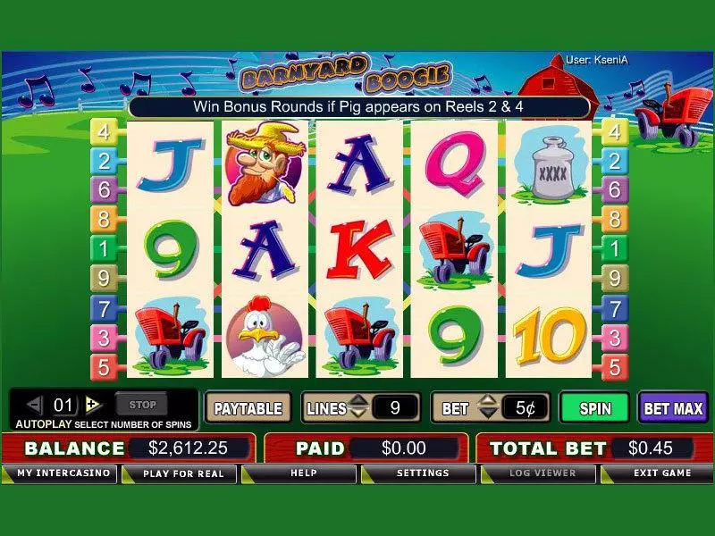 Barnyard Boogie  Real Money Slot made by CryptoLogic - Main Screen Reels