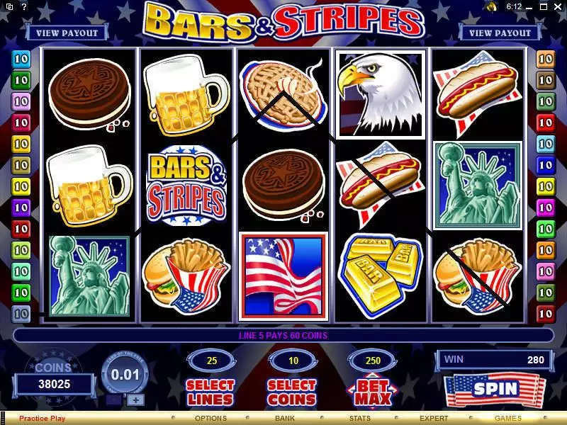 Bars and Stripes  Real Money Slot made by Microgaming - Main Screen Reels