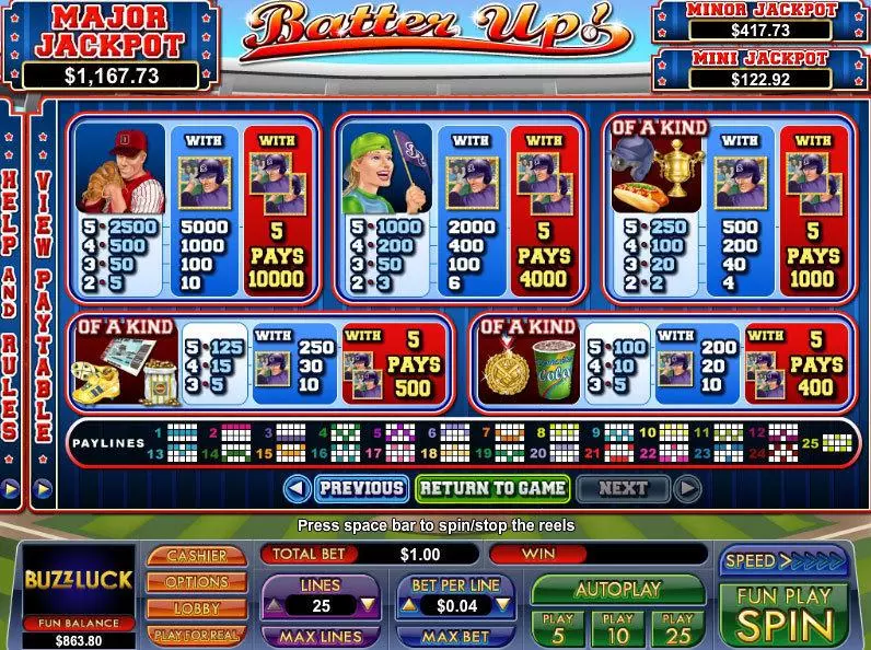 Batter Up  Real Money Slot made by NuWorks - Info and Rules