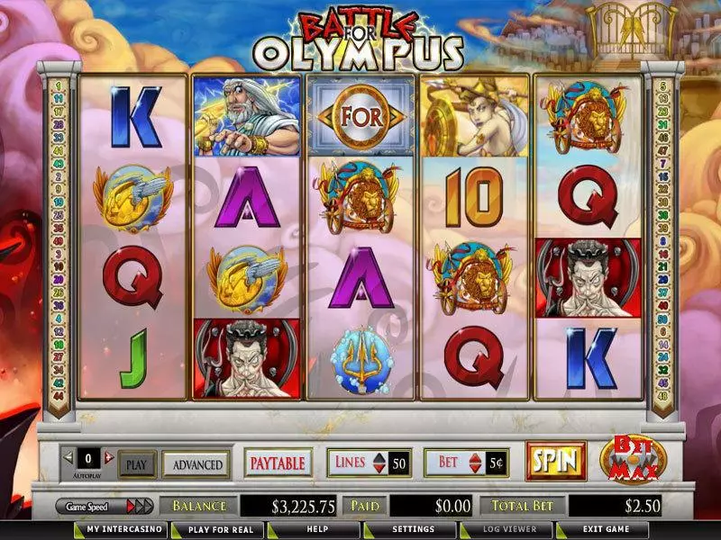Battle for Olympus  Real Money Slot made by CryptoLogic - Main Screen Reels