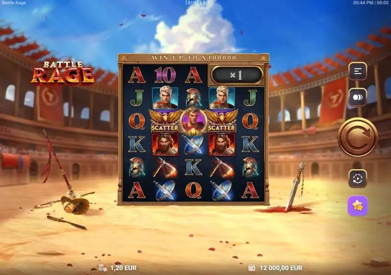 Battle Rage  Real Money Slot made by TrueLab Games - Main Screen Reels