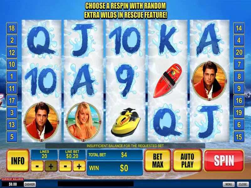 Baywatch  Real Money Slot made by PlayTech - Main Screen Reels