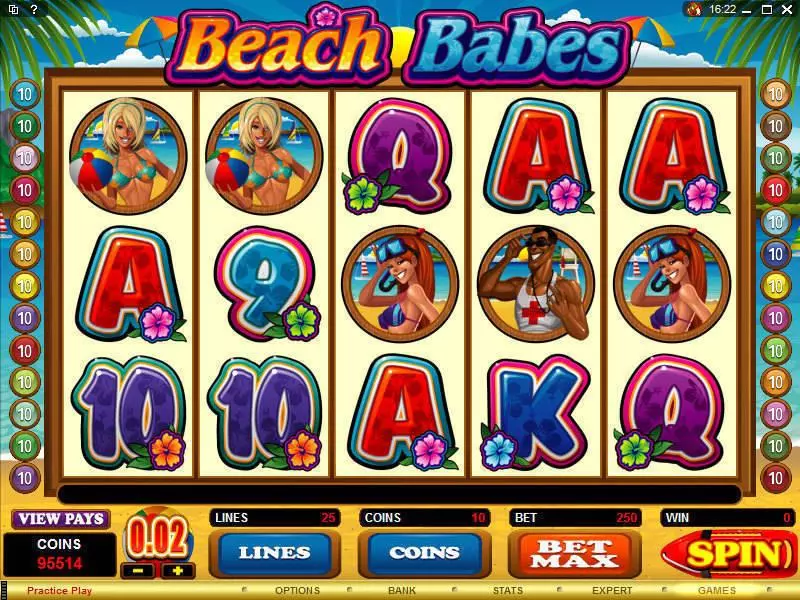 Beach Babes  Real Money Slot made by Microgaming - Main Screen Reels