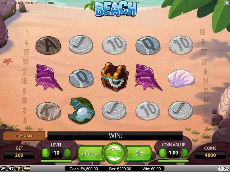 Beach  Real Money Slot made by NetEnt - Main Screen Reels