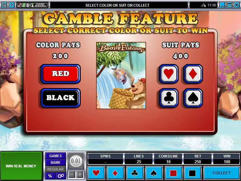 Bearly Fishing  Real Money Slot made by Microgaming - Gamble Screen