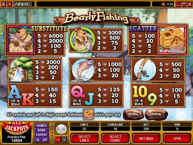 Bearly Fishing  Real Money Slot made by Microgaming - Info and Rules