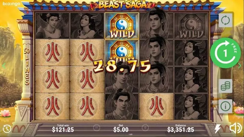 Beast Saga  Real Money Slot made by Booongo - Main Screen Reels