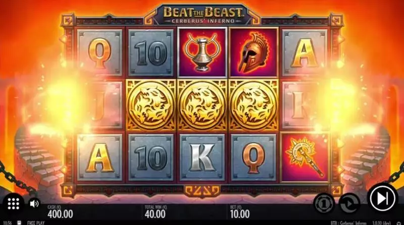 Beat the Beast Cerberus Inferno  Real Money Slot made by Thunderkick - Main Screen Reels