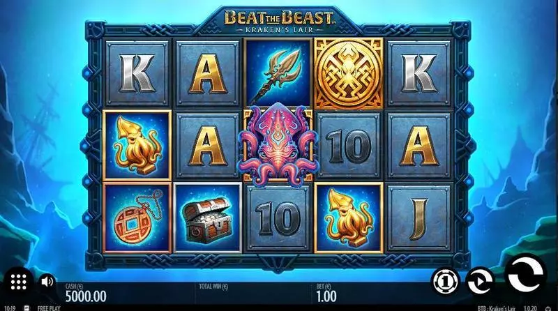 Beat the Beast: Kraken's Lair  Real Money Slot made by Thunderkick - Main Screen Reels