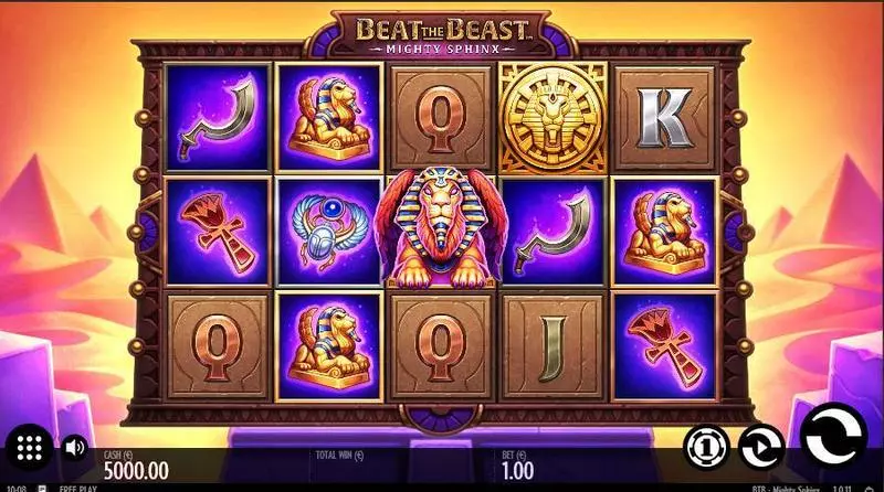 Beat the Beast: Mighty Sphinx  Real Money Slot made by Thunderkick - Main Screen Reels
