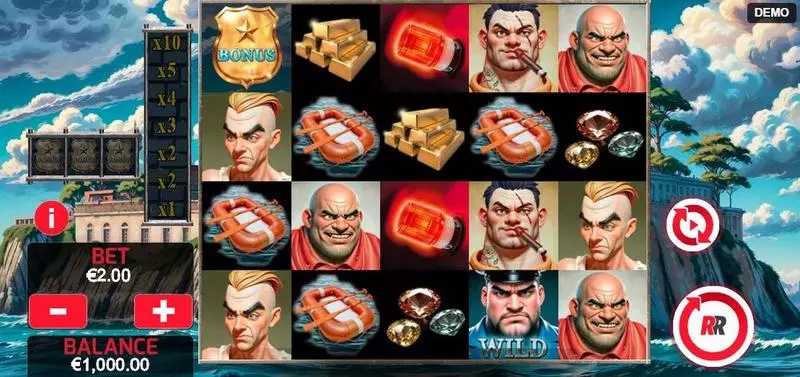 Beating Alcatraz  Real Money Slot made by Red Rake Gaming - Main Screen Reels