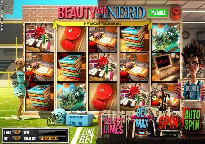 Beauty and the Nerd  Real Money Slot made by Sheriff Gaming - Main Screen Reels